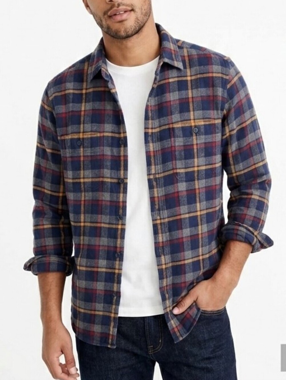 J. Crew Flannel Plaid Casual Button Down Shirt